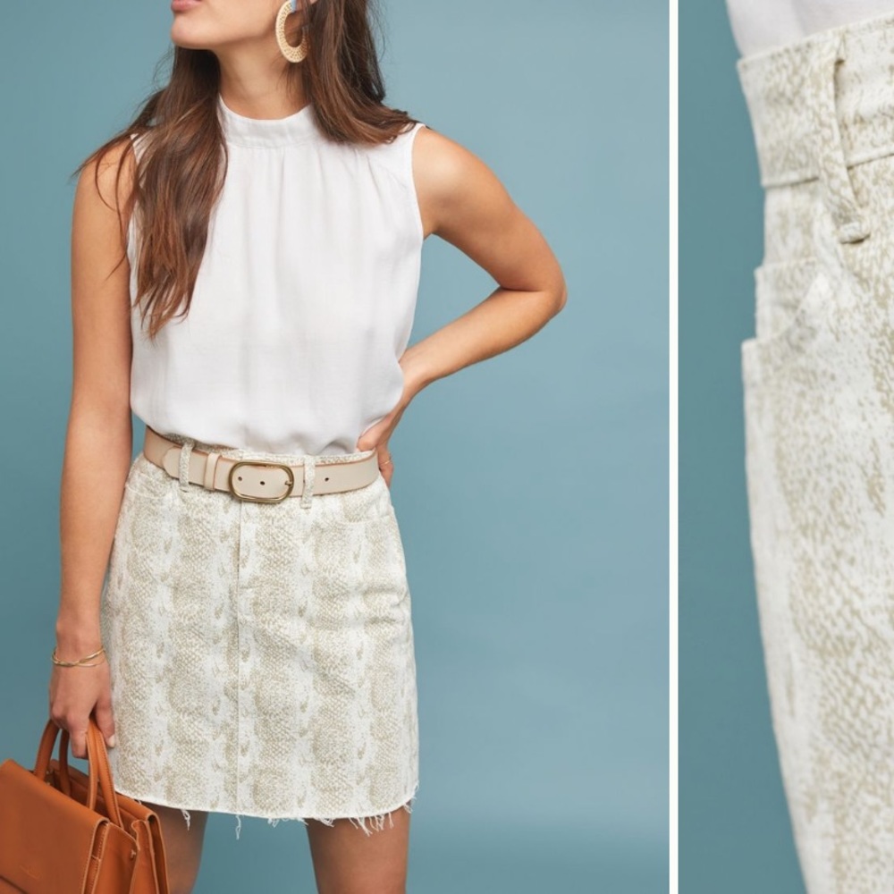 PAIGE denim snakeskin skirt size 26